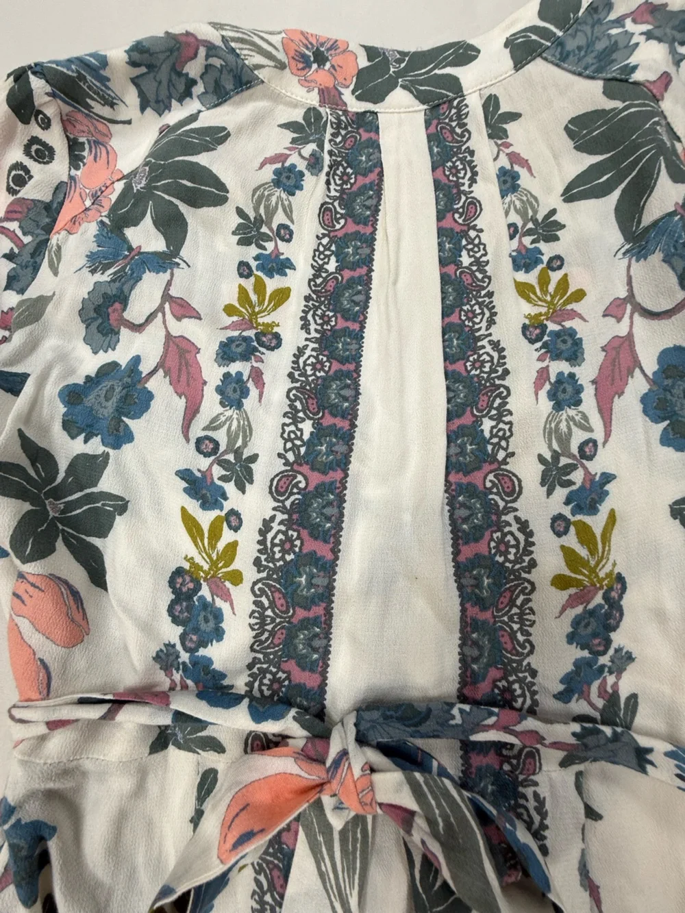 Free People White Floral Mini Dress with Pink and Blue Accents - Picture 10 of 10